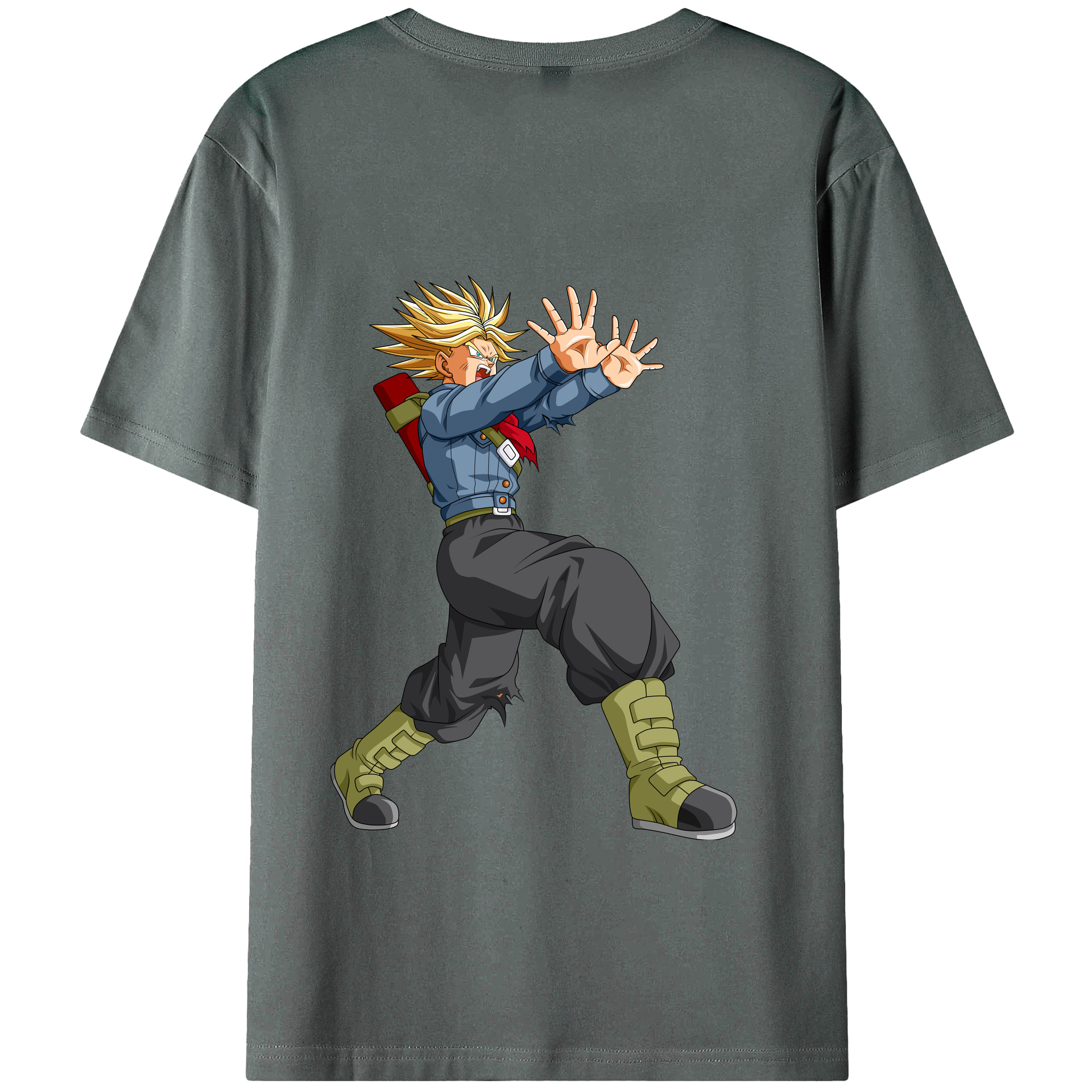 （画像用） ドラゴンボール トランクス（Torankusu）DRAGON BALL Trunks 綿100％ メンズ半袖Tシャツ（バックプリント） 通気性